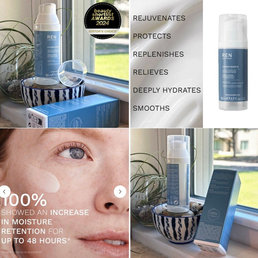 REN Skincare Everhydrate Marine Moisture-Replenish Cream Hydration Moisturizer